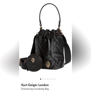 Black Nylon Kurt Geiger London Drawstring Crossbody Bag